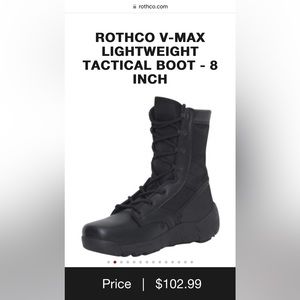ROTHCO Lightweight Tactical Boots Size 9 Black